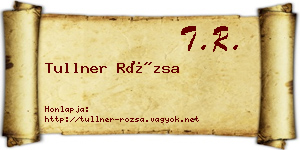 Tullner Rózsa névjegykártya